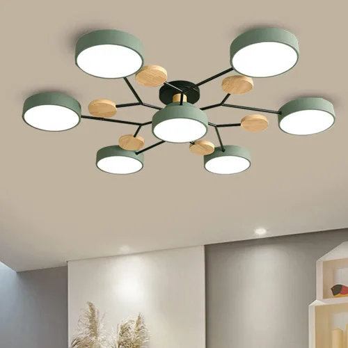 Vista 12 de Lámpara de techo LED regulable, lámpara de techo moderna de 9 pulgadas, montaje empotrado, de madera, de 12 W, lámpara blanca para sala de estar