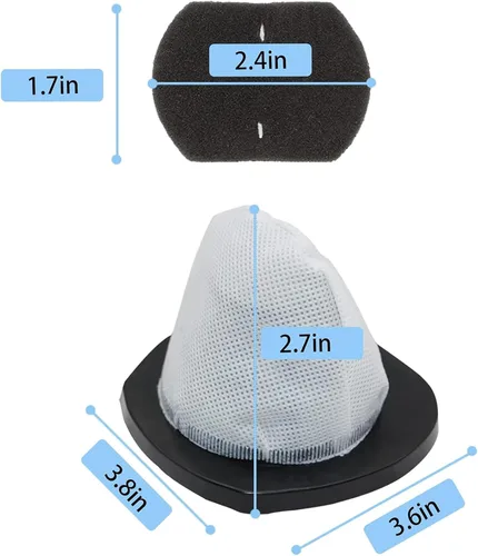 Vista 5 de Juego de filtros de vacío de repuesto para aspiradoras Bissell 2030 20303 20306 20309, paquete de 4 filtros de polvo, paquete de 6 filtros de espuma