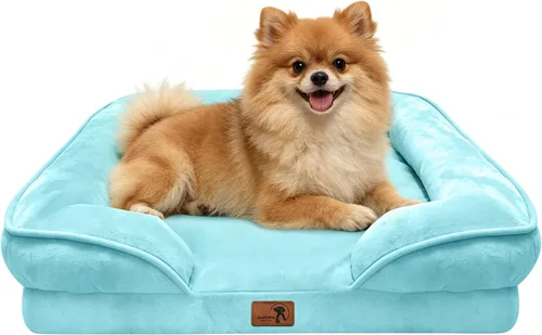 Vista 75 de Spotted Play Cama ortopédica para perros con lados, sofá cama para perros pequeños, sofá cama de espuma de apoyo para mascotas con funda extraíble
