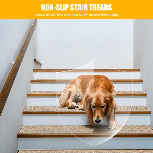Vista 5 de Qozary Peldaños de escalera para peldaños de madera para interiores, paquete de 15 peldaños de escalera, 8 x 30 pulgadas para escaleras alfombradas