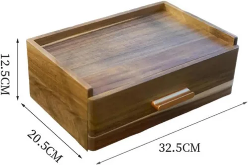 Vista 3 de Multi Compartment Organizer Wooden Desktop Organizer With Drawer Storage Box Tray Tea Box With Drawer Wood Suitable for minimalist tidy desktops