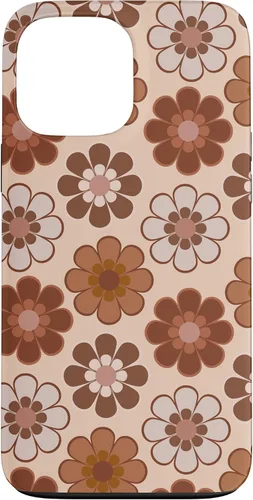 Vista 24 de 70s Retro Floral Pattern in Brown, Tan and Camel Case for iPhone 17