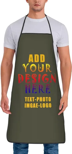Vista 20 de Delantales personalizados para añadir nombre, logotipo, texto, foto, diseño de imagen, delantal de chef para grandes regalos