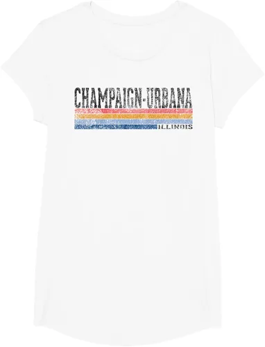 Vista 28 de clásico 1980s estilo champaign-urbana Illinois T Shirt, hombre 2XL, Blanco