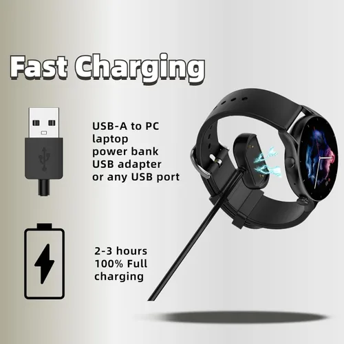 Vista 5 de Cargador para Amazfit Cheetah/Cheetah Pro, compatible con Amazfit T-Rex Ultra/T-Rex 2 (A2169), cable de carga USB A de 3.3 pies/3.3 ft