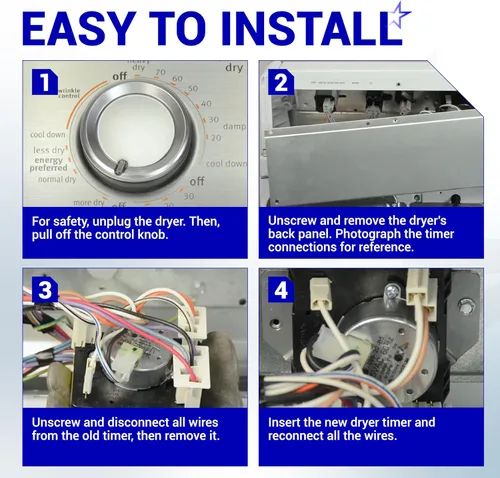 Vista 8 de BlueStars W10185982 Temporizador de secadora compatible con secadores Whirlpool Amana Kenmore Admiral Crosley Roper Inglis – Reemplaza 1546812