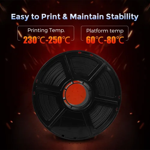 Vista 4 de FLASHFORGE Filamento PETG de fibra de carbono de 0.069 pulgadas, filamento de impresora 3D PETG de fibra de carbono, carrete de 2.2 libras