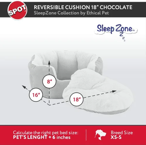 Vista 5 de SPOT Sleep Zone - Cama pequeña para mascotas, de pared alta, reversible, para gatos de interior y perros pequeños, gamuza sintética duradera