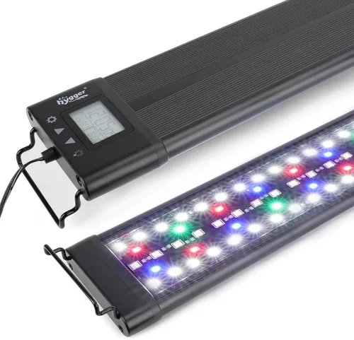 Vista 9 de Hygger - Luz LED programable para acuario, para peceras de plantas de 12~18 pulgadas de largo, espectro completo, con pantalla LCD de configuración