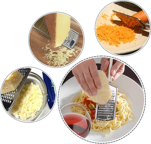 Vista 4 de Honbay Rallador de queso de acero inoxidable con mango para verduras, queso de limón, 1 Uds