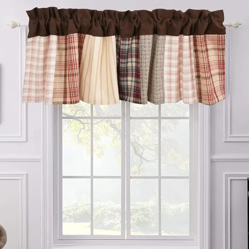 Vista 18 de Cozy Line Home Fashions Juego de ropa de cama reversible con diseño de mosaico real Brody Farmhouse Chocolate Plaid a rayas, colcha colcha