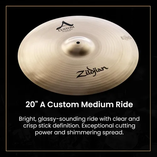 Vista 6 de Avedis Zildjian Company Set de la Serie A - Hats de 14", Crash de 16", Med Ride de 20", Crash de 18