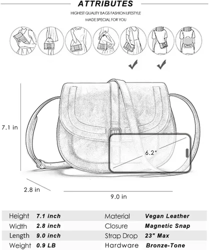 Vista 6 de Anna Jones Bolsa de hombro de tira ajustable, bandolera, cartera pequeña, para mujer