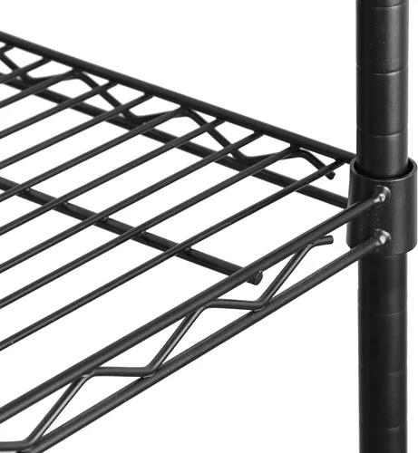 Vista 5 de ZENY Estantería de almacenamiento ajustable de 4 estantes, estante de alambre organizador de acero, estante de almacenamiento con patas niveladoras