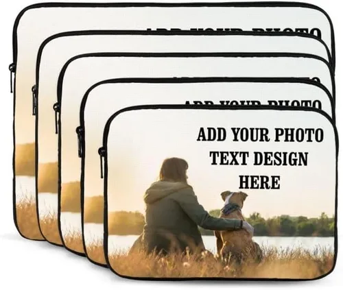 Vista 2 de Funda personalizada para computadora portátil, bolsa personalizada para computadora portátil, funda personalizada para computadora portátil, texto