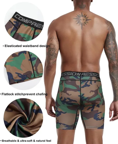 Vista 4 de Holure - Pantalones cortos de compresión para hombre, 3