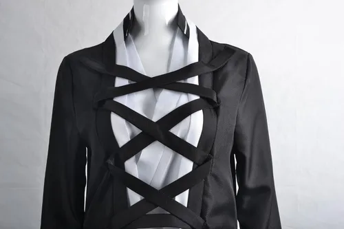 Vista 4 de Bleach cosplay Kurosaki Ichigo Black Cloak Animation uniform Halloween Christmas costume