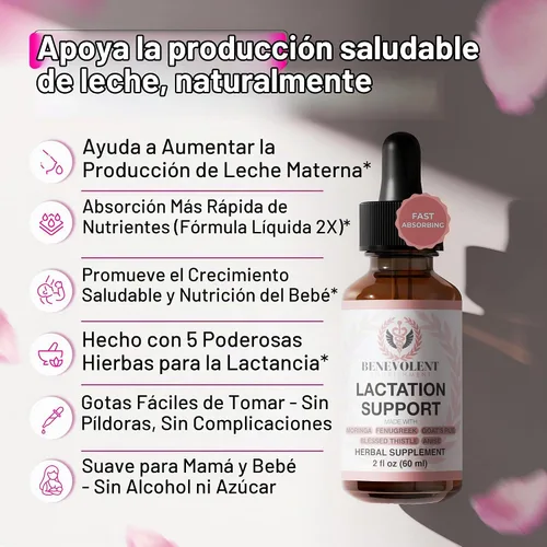 Vista 2 de Benevolent - Gotas líquidas de apoyo a la lactancia prémium para madres