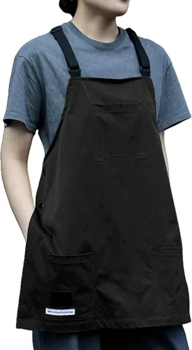 Vista 5 de Work Apron With Pockets Stain-resistant Detachable Hairdressing Protective Wear Restaurant Supplies Tool Carrying