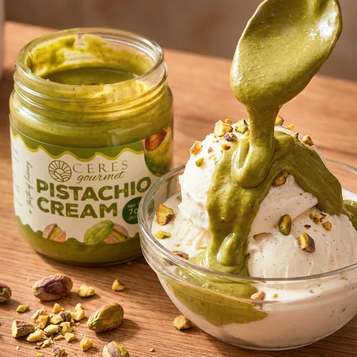 Vista 4 de Ceres Gourmet Crema de pistacho para untar, 7 onzas, 30% mantequilla de pistacho real para Dubai Kit de barra de chocolate, crema de pistacho