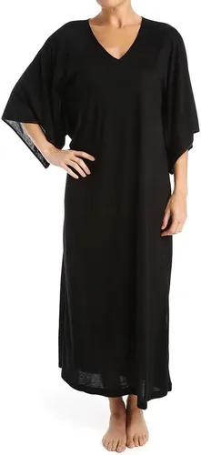 Vista 2 de N Natori Vestido Caftán Congo para mujer, vestido kimono, camisa de dormir Mumu Negro