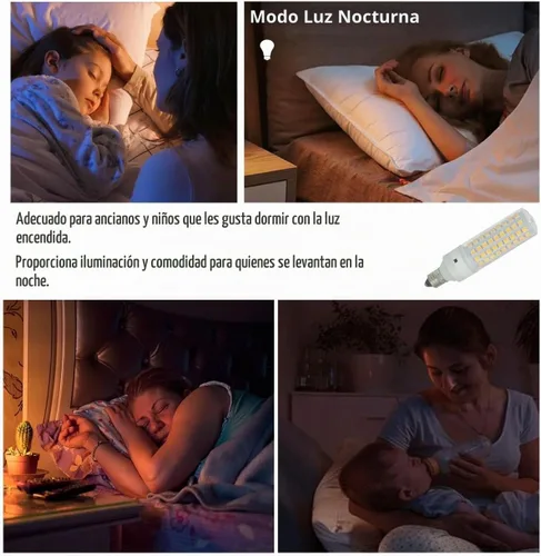 Vista 3 de Bombillas LED inteligentes E12 con control remoto de 2.4 GHz