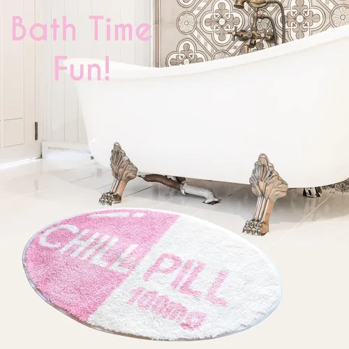 Vista 8 de Evovee Alfombra de baño con pastillas, divertida y divertida, bonita decoración de baño, alfombra de ducha para dormitorio, estética, divertida