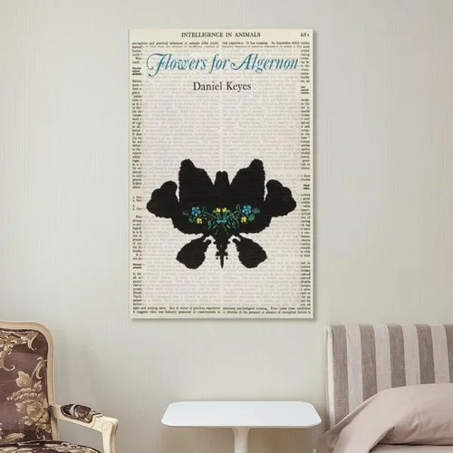 Vista 7 de Daniel Keyes - Pósteres de cubierta de libro con diseño de flores para algernon para habitación, estética y decoración, lienzo, pósteres e