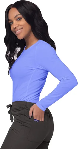 Vista 3 de SIVVAN - Camiseta de manga larga cómoda de uniforme médico para mujer