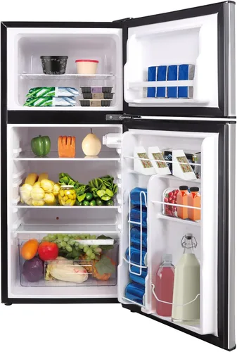 Vista 3 de FRIGIDAIRE Refrigerador/congelador de 2 puertas, 4.6 pies cúbicos, acero inoxidable negro, plomizo