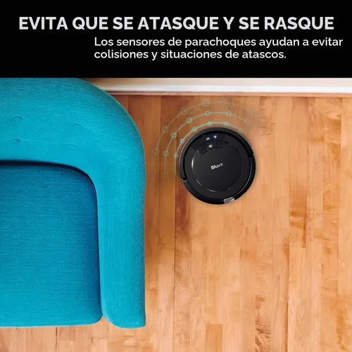 Vista 6 de Shark ION Robot Aspiradora, conexión Wi-Fi, limpieza multisuperficie, alfombras, suelos duros (negro)