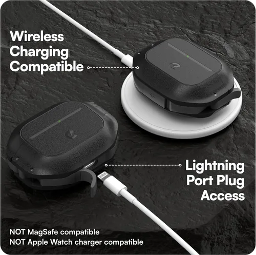 Vista 6 de Keybudz Funda para AirPods 4 con candado, funda totalmente impermeable para AirPods de 4ª generación, llavero, protección resistente y resistente