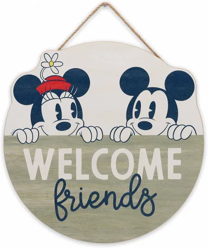 Vista 12 de Open Road Brands Disney Mickey Mouse y Minnie Mouse - Letrero de pared en forma de corazón Negro/blanco