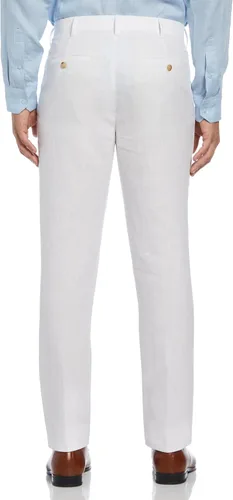 Vista 2 de Cubavera Delave - Pantalón de lino 100% para hombre, tela ligera con parte delantera plana, pantalones de verano relajados para hombre