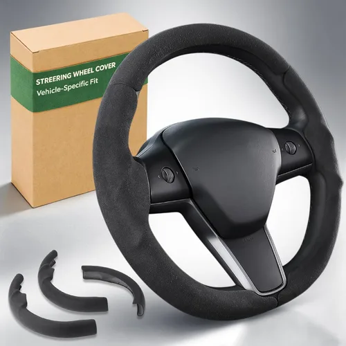 Vista 8 de Funda para volante para Tesla Model 3 (2017-2023) / Modelo Y (2020-2024), antideslizante, agarre cómodo, transpirable, accesorios personalizados