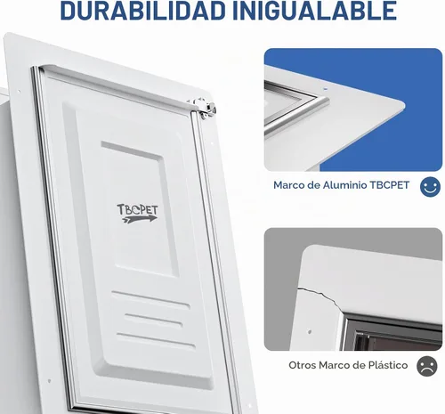 Vista 3 de Puerta para perro para pared, marco de acero, túnel telescópico y doble solapa de silicona de grado alimenticio, puerta grande para perros