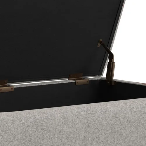 Vista 8 de SIMPLIHOME Rebecca - Mesa de centro rectangular de almacenamiento, otomana rectangular de 36 pulgadas de ancho con aspecto de lino tapizada