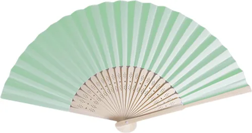 Vista 2 de Ventilador de mano plegable personalizado para fiestas de cumpleaños, bodas y decoración del hogar (menta, 10 unidades)