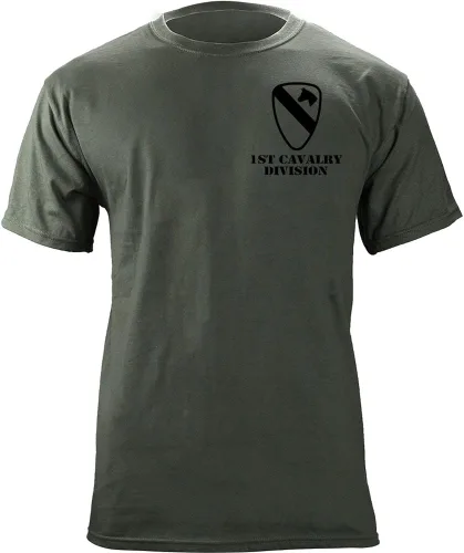 Vista 2 de USAMM Camiseta veterana a todo color de la división de caballería del ejército