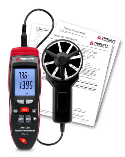 Vista 8 de Triplett CFM100 CFM/CMM Flujo de aire, velocidad y temperatura Termo-anemómetro