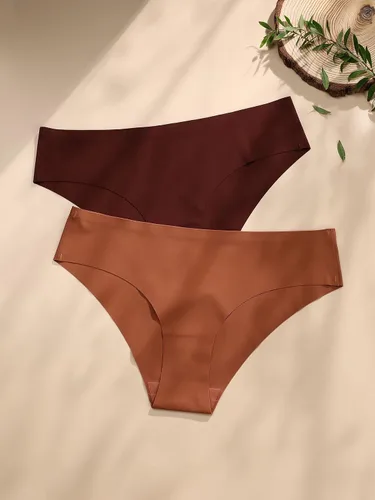 Vista 3 de MakeMeChic Conjunto de 5 bragas lisas sin costuras para mujer