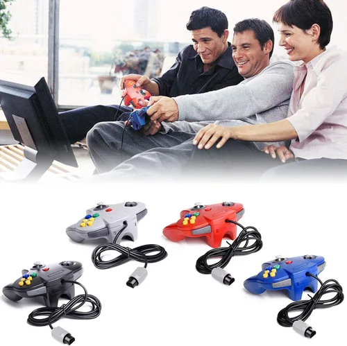Vista 7 de miadore Controlador clásico N64, Retro N64 64-bit Remote Gamepad Joystick para consola N64 sistema de videojuegos (negro)