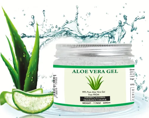 Vista 4 de Gel de aloe vera Raslok 99% puro gel natural de aloe vera Para hidratar la piel del rostro y el cuidado del cabello, hidratación duradera