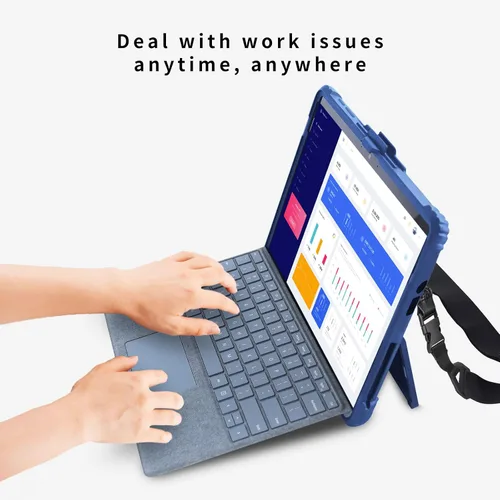 Vista 7 de AOAO Funda para Microsoft Surface Go 4/Surface Go 3/Surface Go 2/Surface Go con correa para el hombro, correa de mano, soporte para lápiz stylus