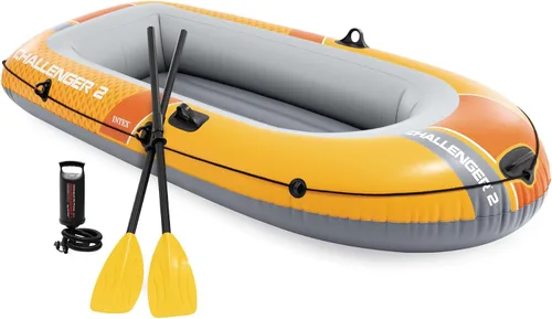 Vista 9 de Set de Bote Hinchable Intex Challenger 2: Incluye Remos Deluxe de 48 Pulgadas y Bomba de Alta Potencia Amarillo