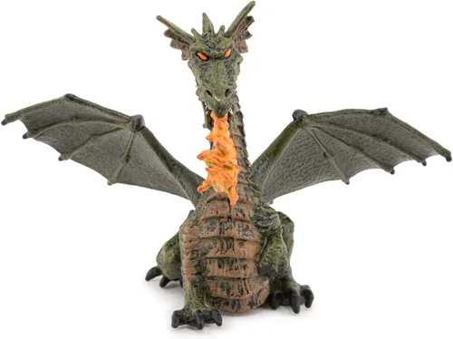 Vista 4 de Papo Figura de dragón con llama, colección del mundo encantado, niños a partir de 3 años