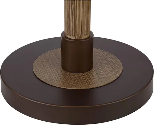 Vista 8 de Franklin Iron Works Astoria - Lámpara de pie industrial rústica de estilo granja en forma de árbol de 3 luces, 71 pulgadas de alto, bronce, madera