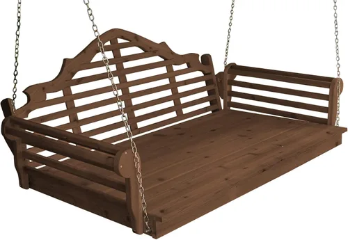 Vista 6 de Amish Made - Cama columpio de cedro teñido de cedro Marlboro de 55 pulgadas de ancho Mancha de cedro