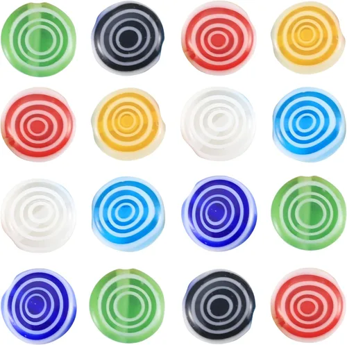 Vista 3 de Weebee Millefiori - Cuentas sueltas de cristal con forma de corazón y flores planas, cuentas espaciadoras redondas para hacer joyas, 100