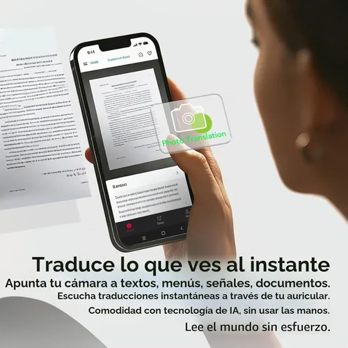 Vista 7 de MINISO MS105 Auriculares de Traducción AI en Tiempo Real, Auriculares Traductor Soportan 134 Idiomas con APP, Auriculares Traductor Bluetooth 6.0